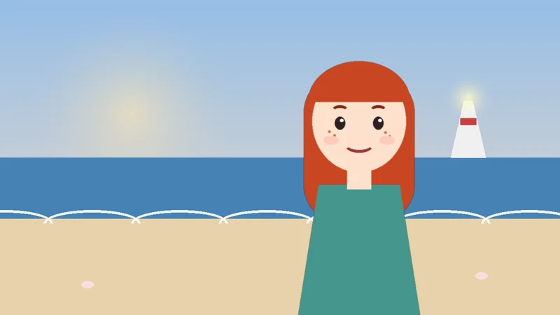 Snapshot's beach scene with Mira